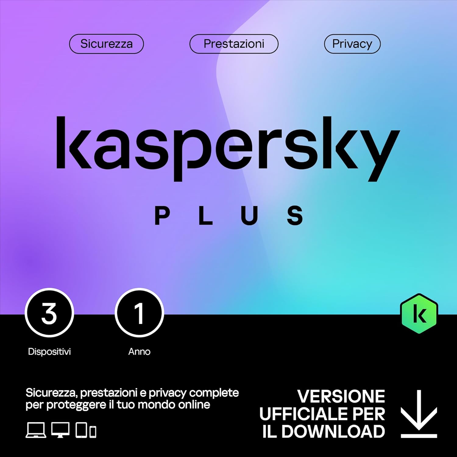 KASPERSKY PLUS 2025 PC / MAC / ANDROID/ IOS -1 YEAR- 3 DEVICES
