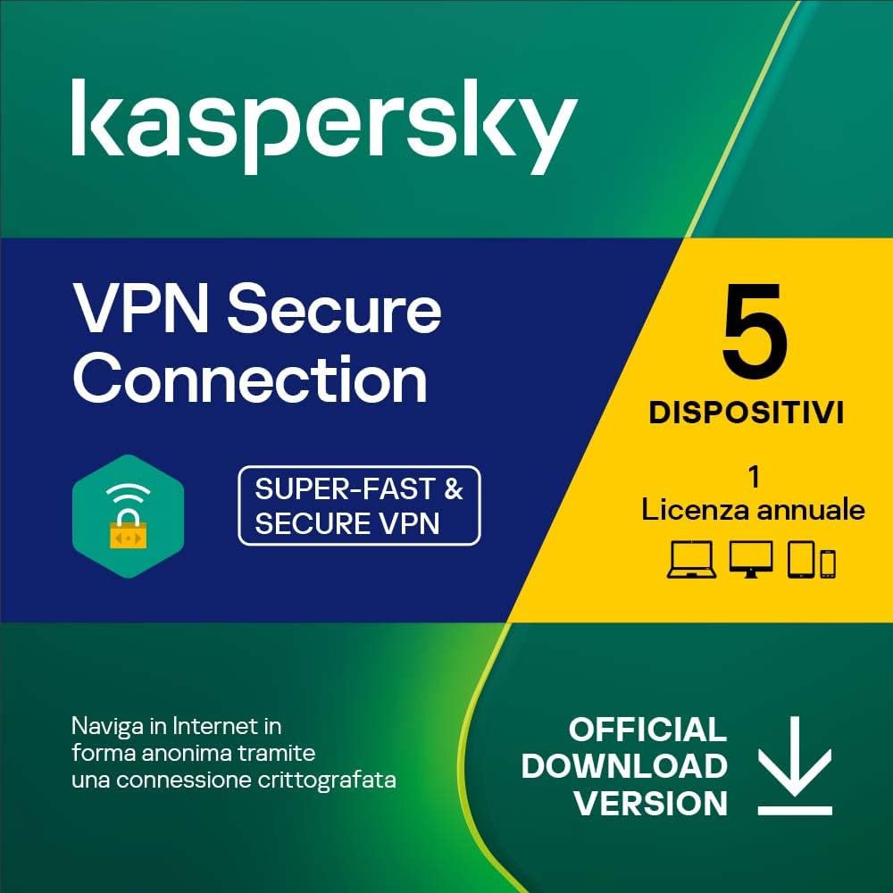 KASPERSKY VPN SECURE CONNECTION 2025 5 DEVICES 1 YEAR EU VERSION