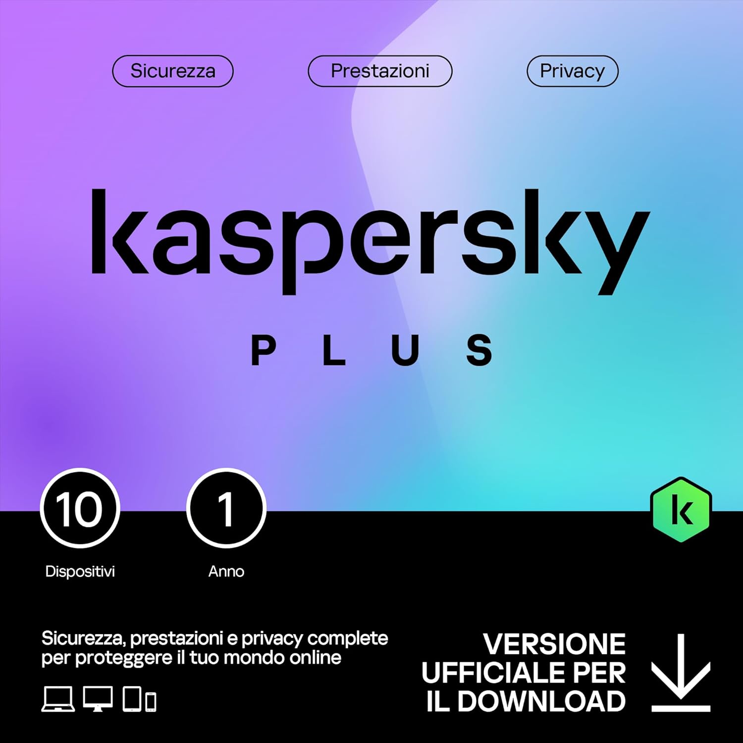 KASPERSKY PLUS 2024 PC / MAC / ANDROID/ IOS -1 YEAR- 10 DEVICES