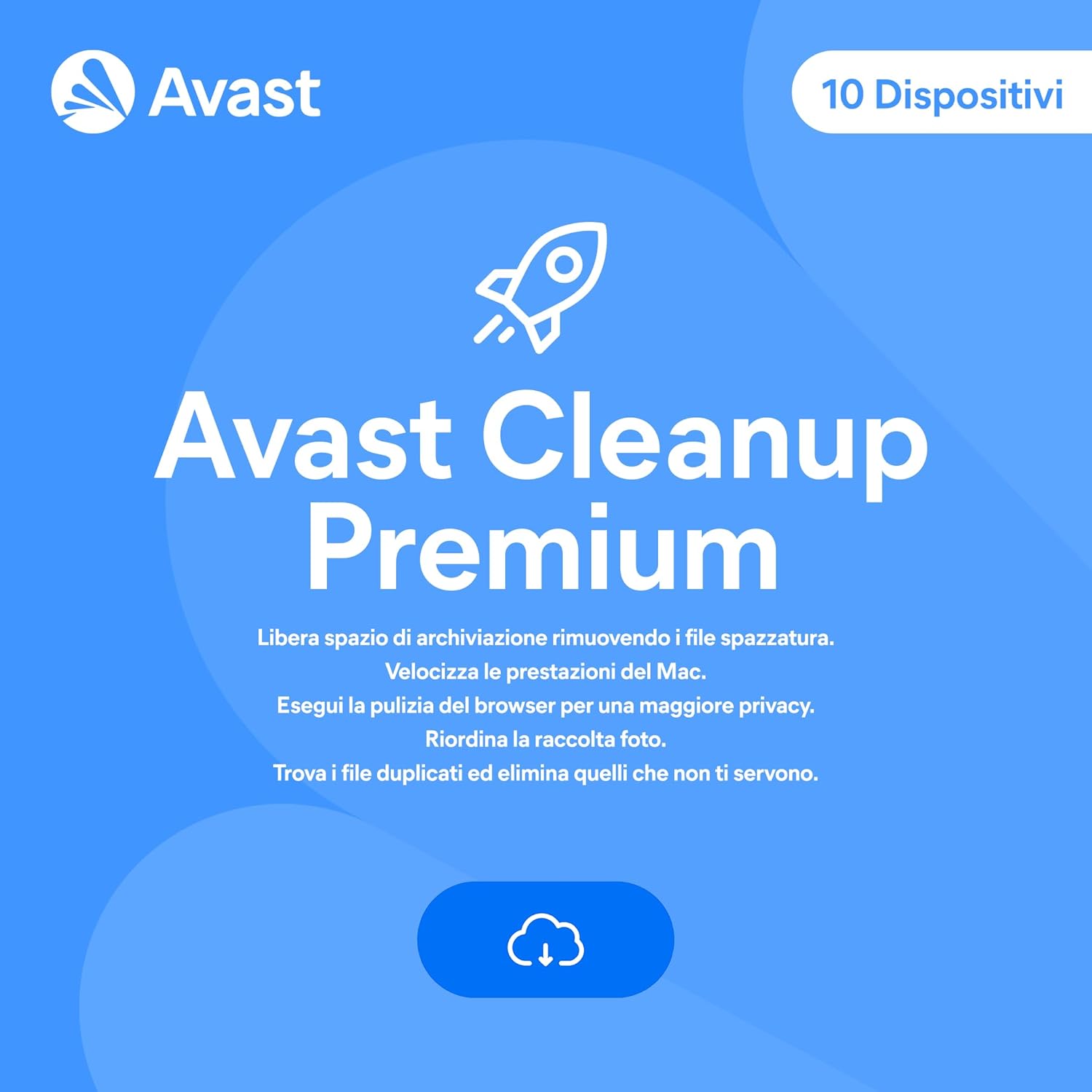 AVAST CLEANUP PREMIUM 1 YEAR - 10 PC - MAC - ANDROID - IOS
