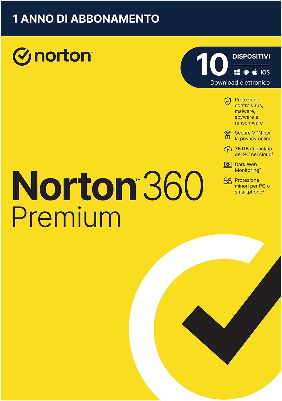 Norton 360 Premium 2025 - PC / MAC / ANDROID / IOS-1 YEAR- 10 PC